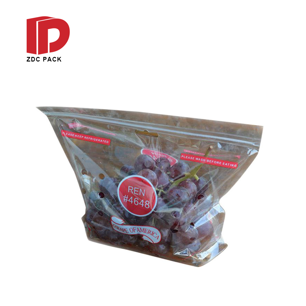 回收水果袋定制印刷表面塑料包装葡萄袋带排气孔